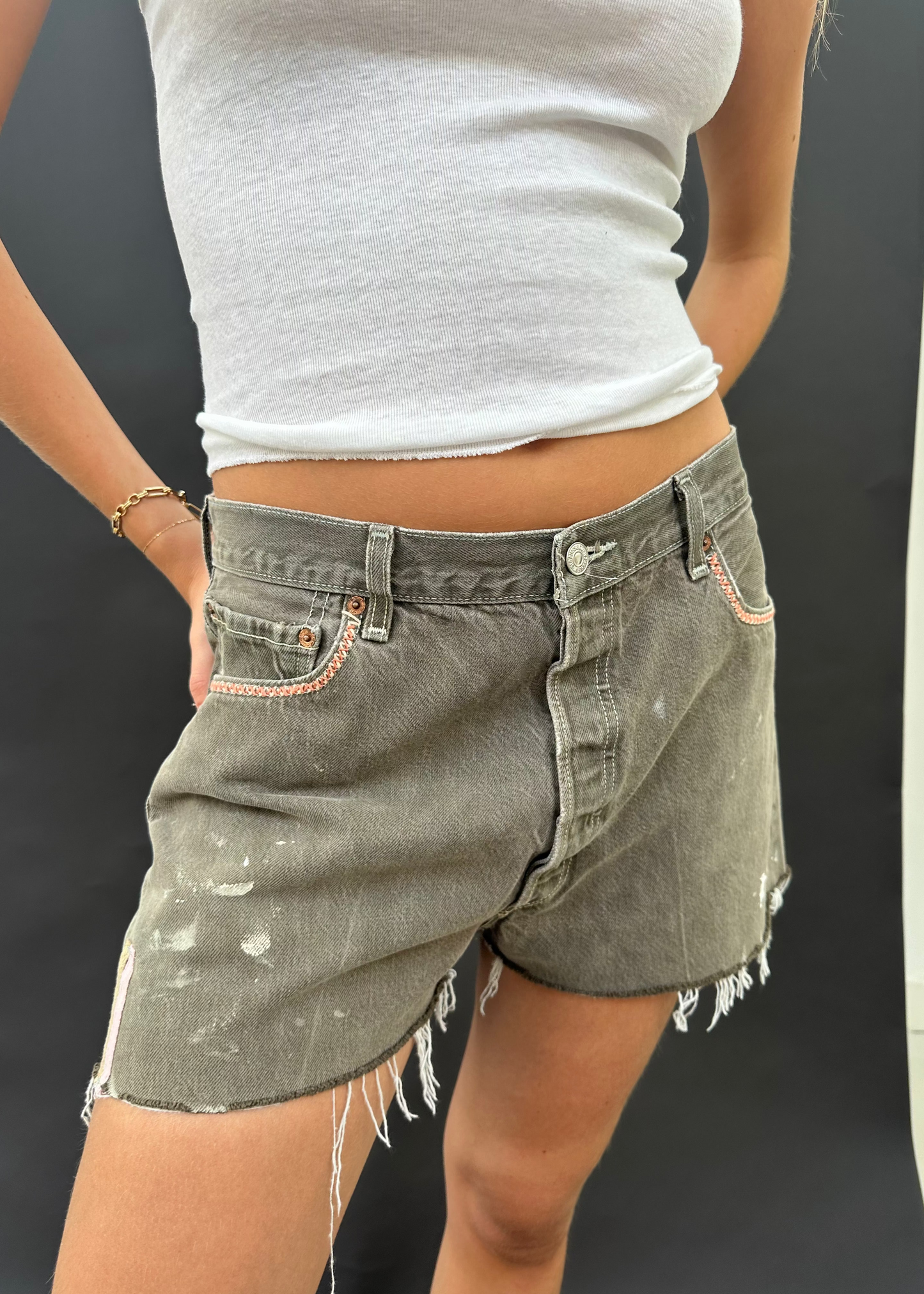 Grey Levi's Cut-Offs