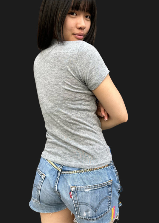 Grey Appliqued T Shirt