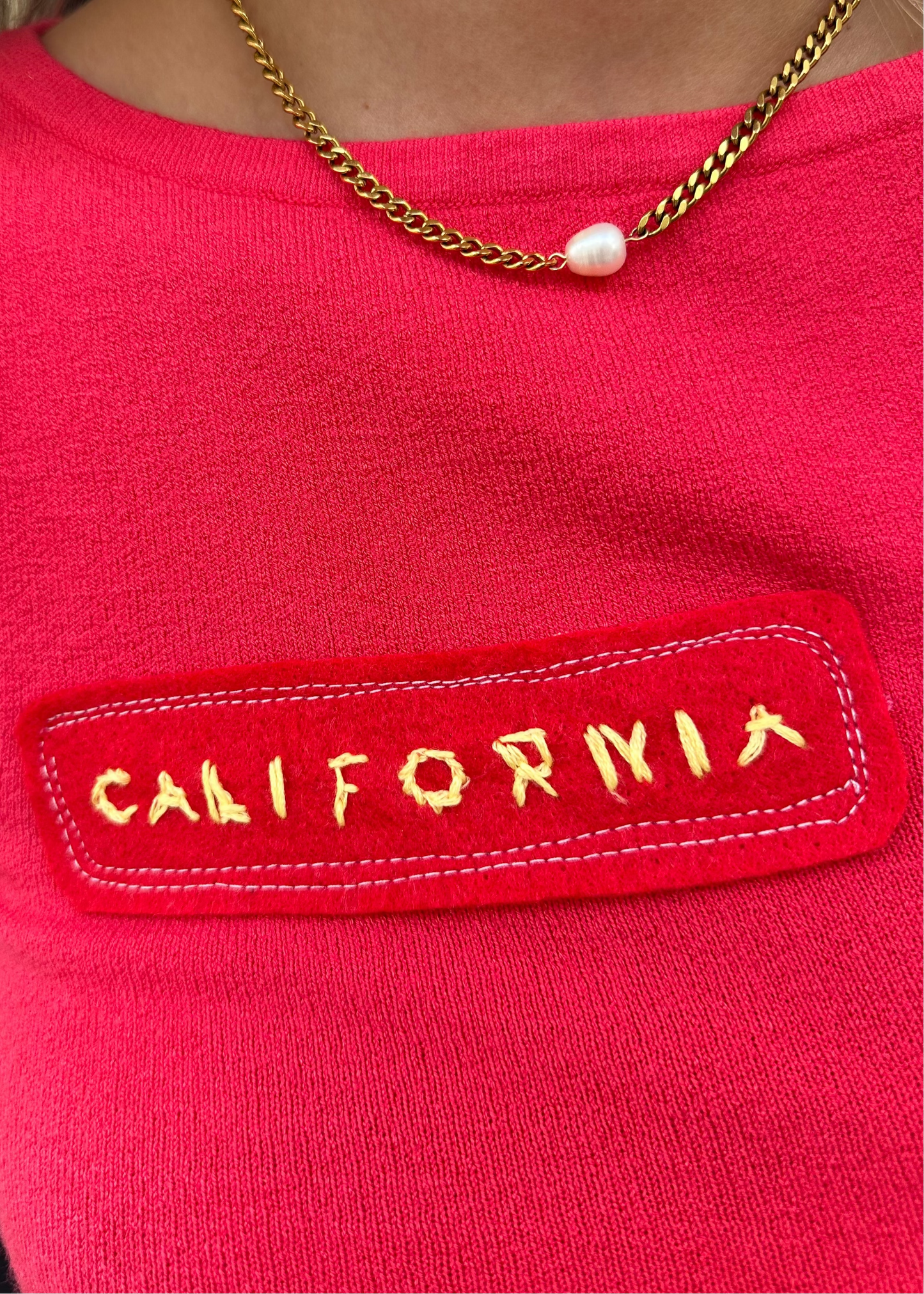 Fuchsia Embroidered Crop Top