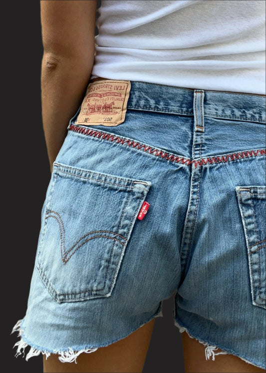 Levi's Cut-Offs with Peach and Burgundy Tabs