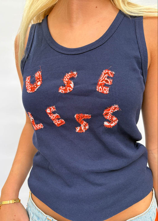 Bandana Appliqué Tank Red