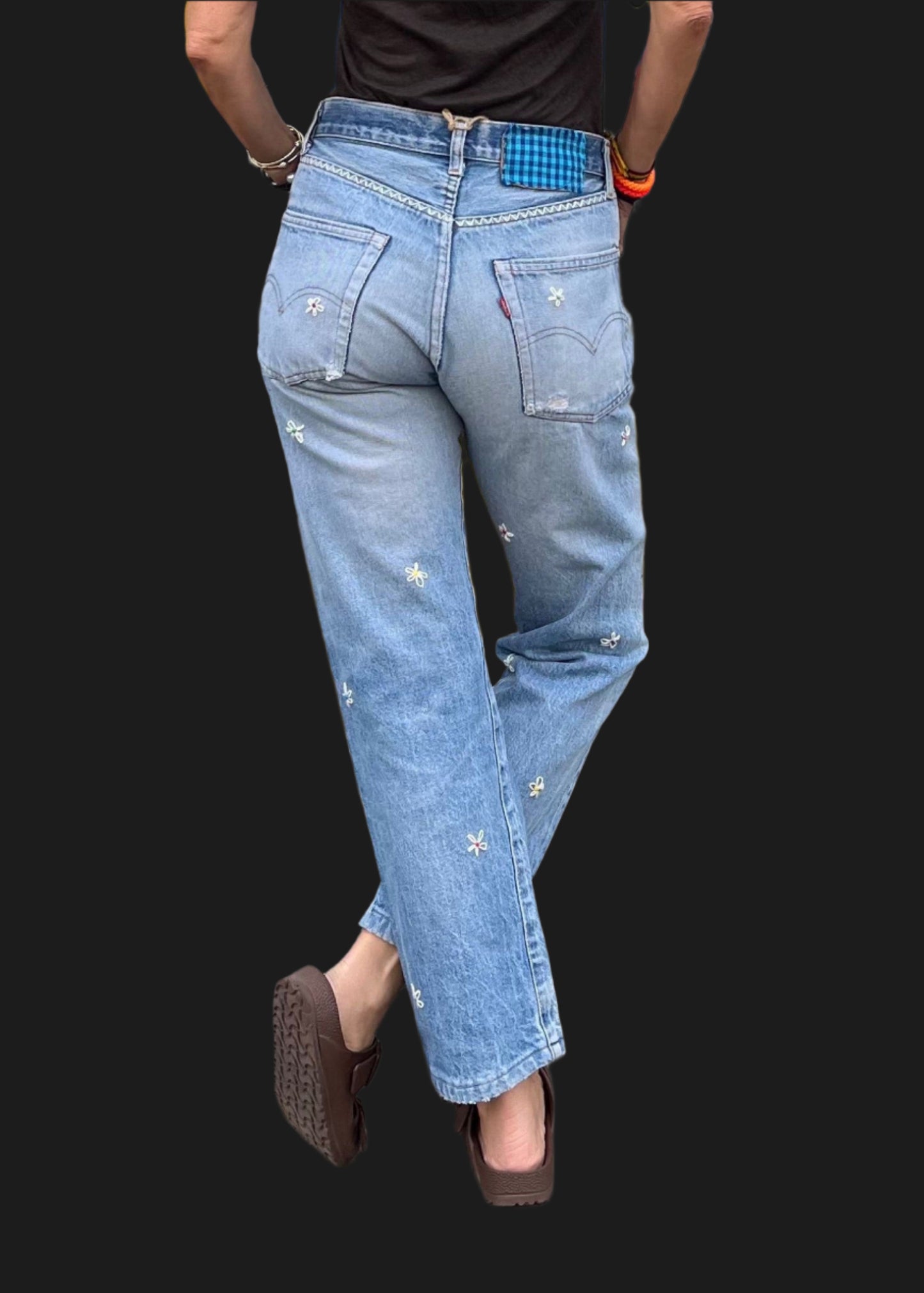 Daisy Embroidered Levi's