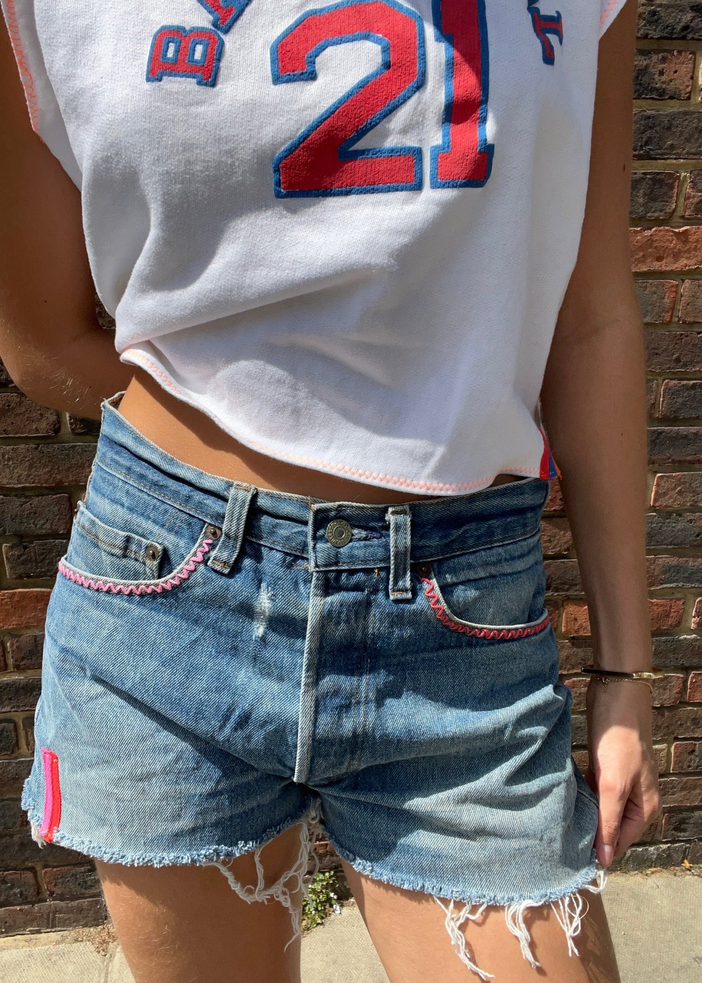 Levi's Cut-Offs Pink and Red Tabs
