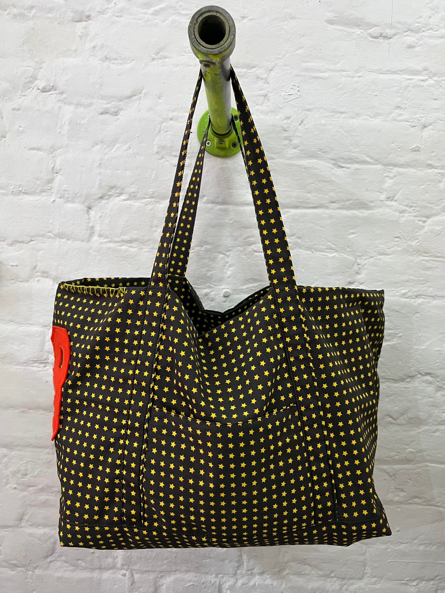 Star Print Cotton Tote Bag