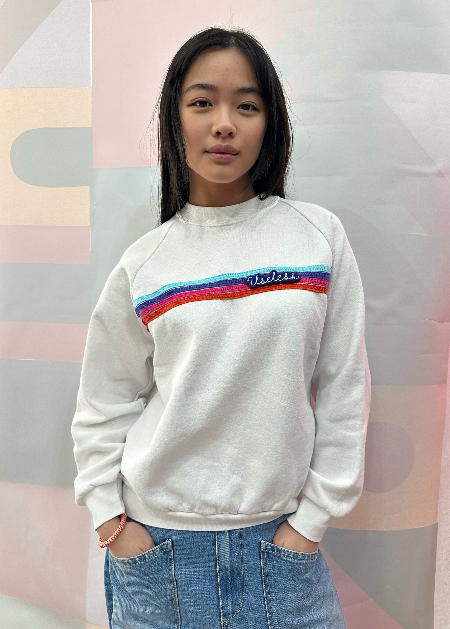 White Stripe Sweatshirt