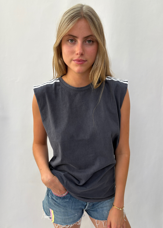 003. Black Tank + Tape Appliqué
