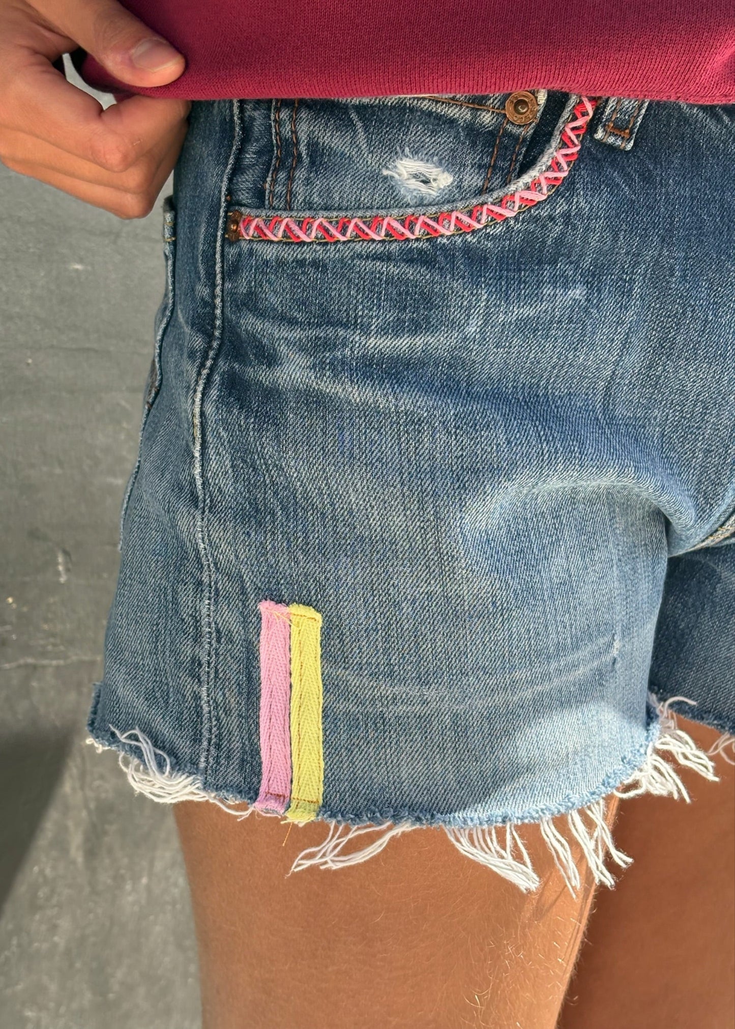 Levi's Cut-Offs with Pink and Yellow Tabs