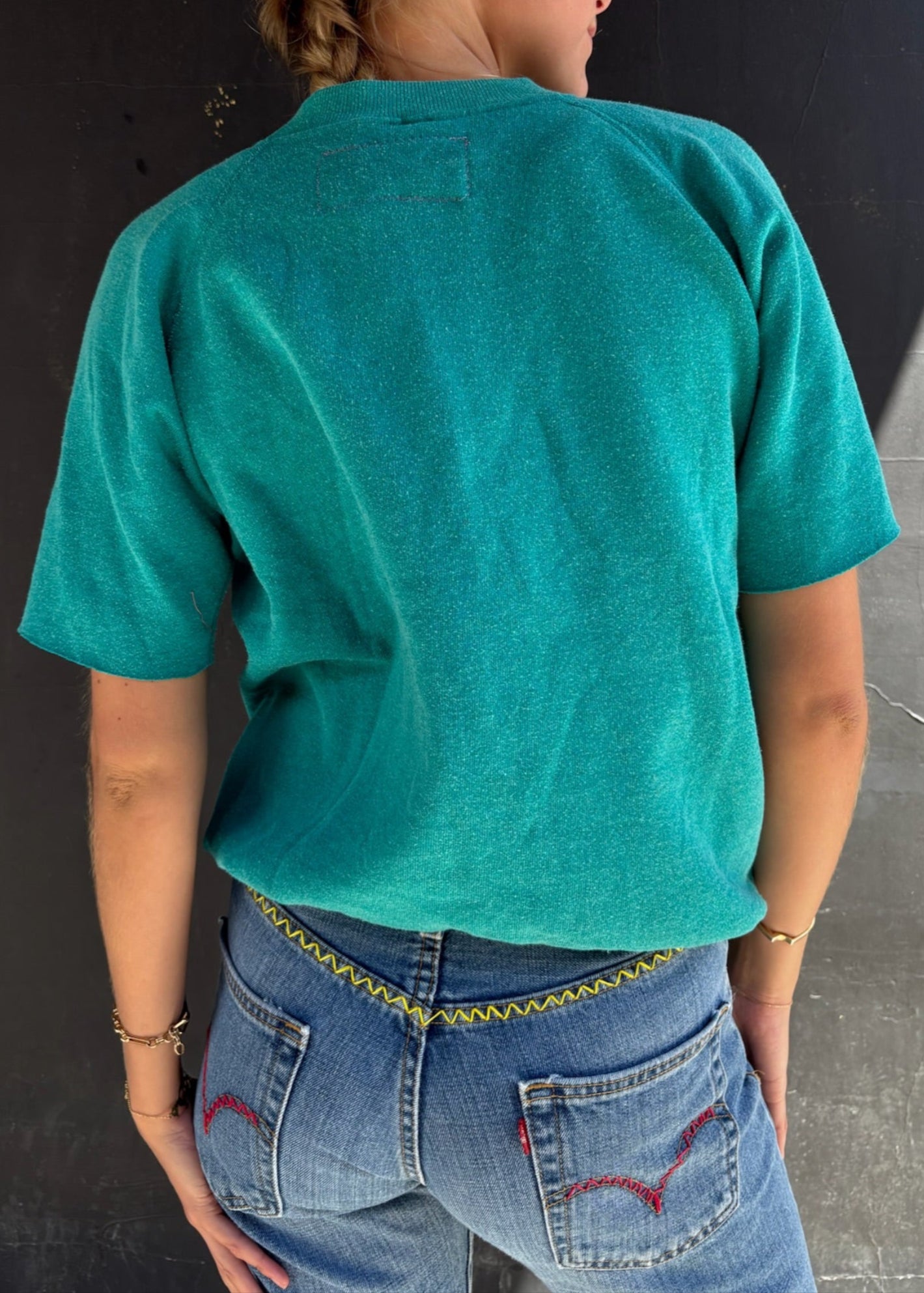 Teal Embroidered Sweat