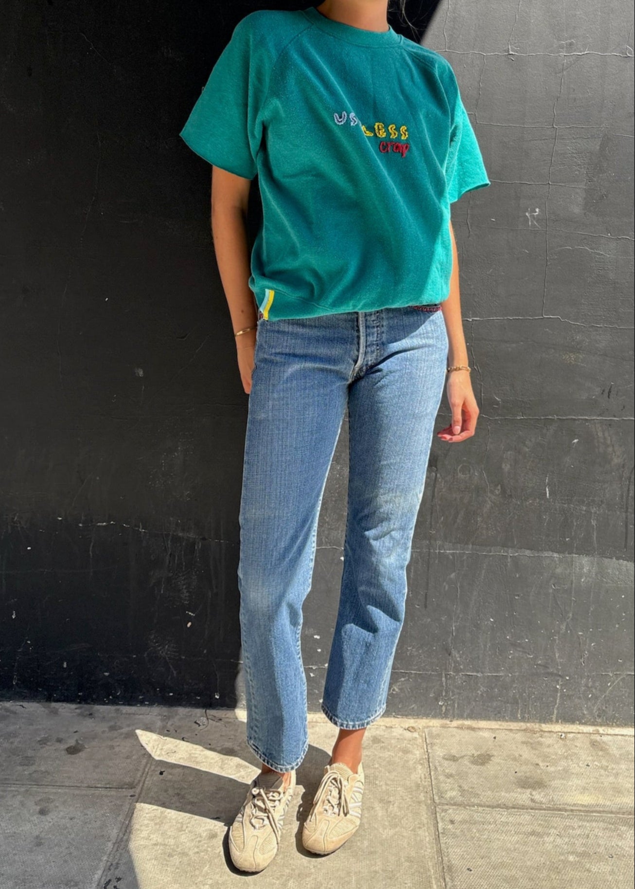 Teal Embroidered Sweat