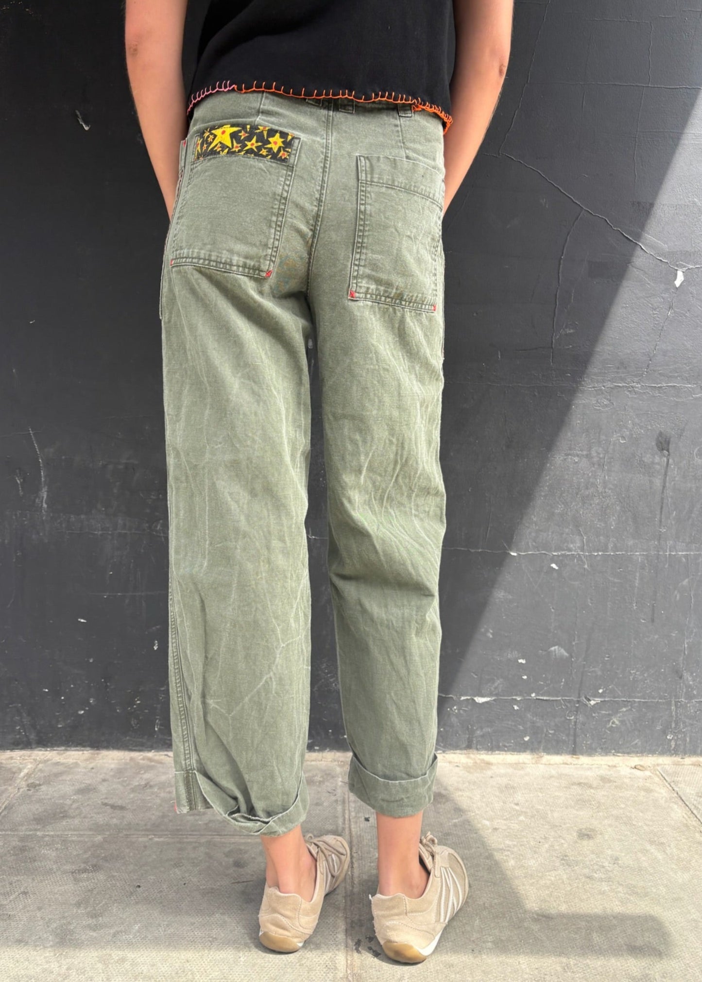 Khaki Army Style Trousers