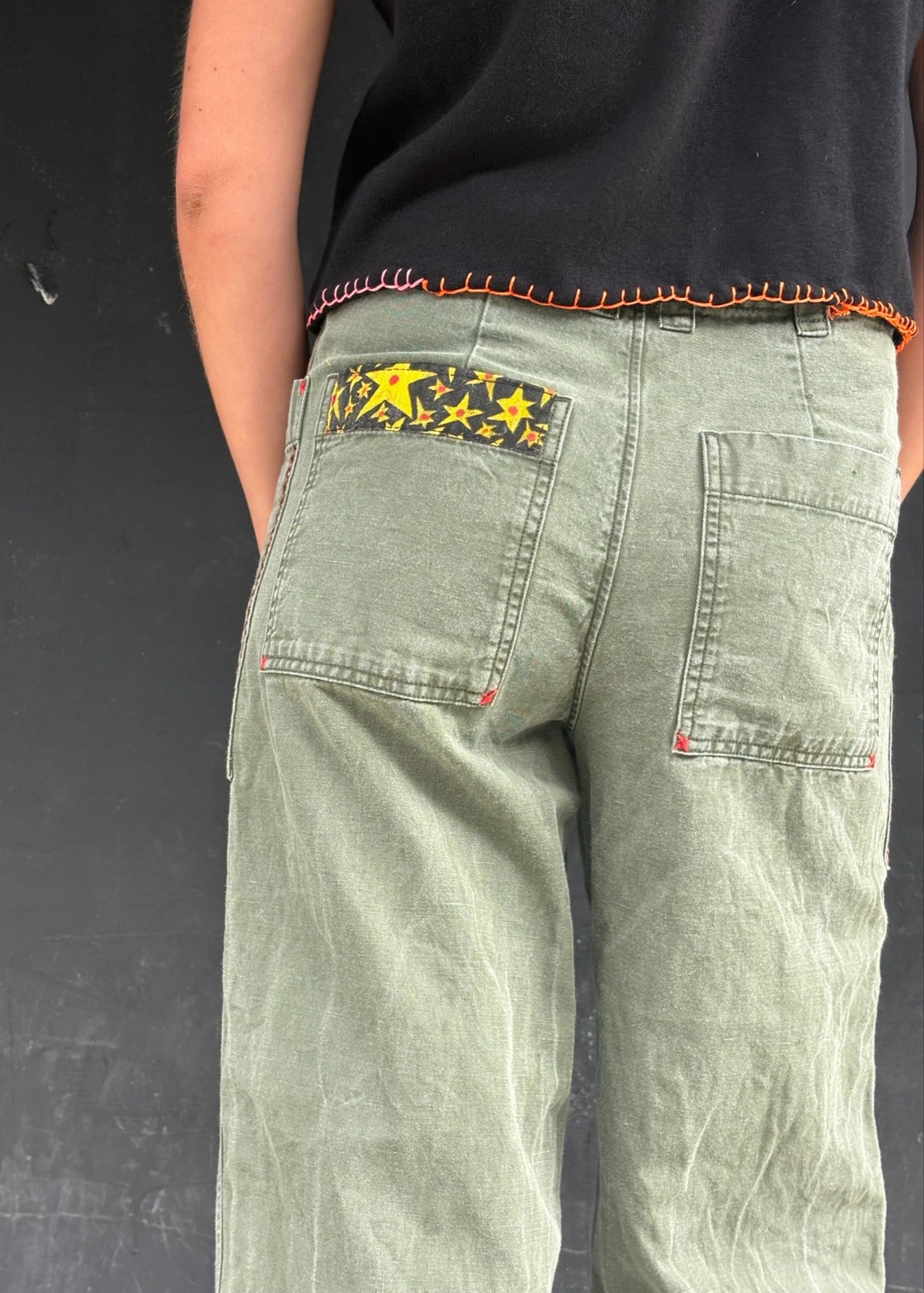 Khaki Army Style Trousers