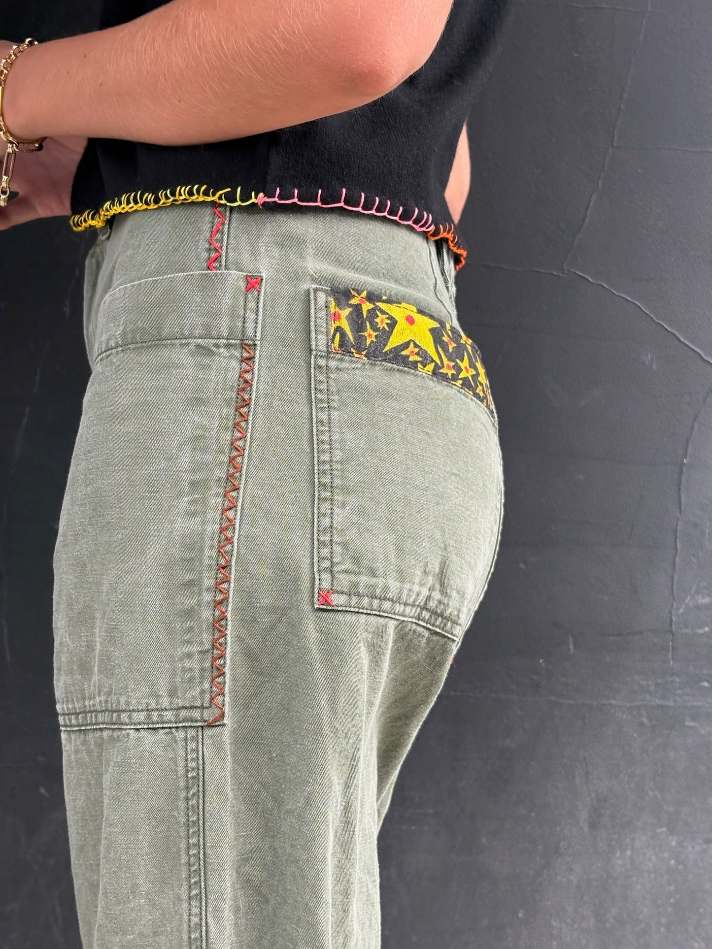 Khaki Army Style Trousers