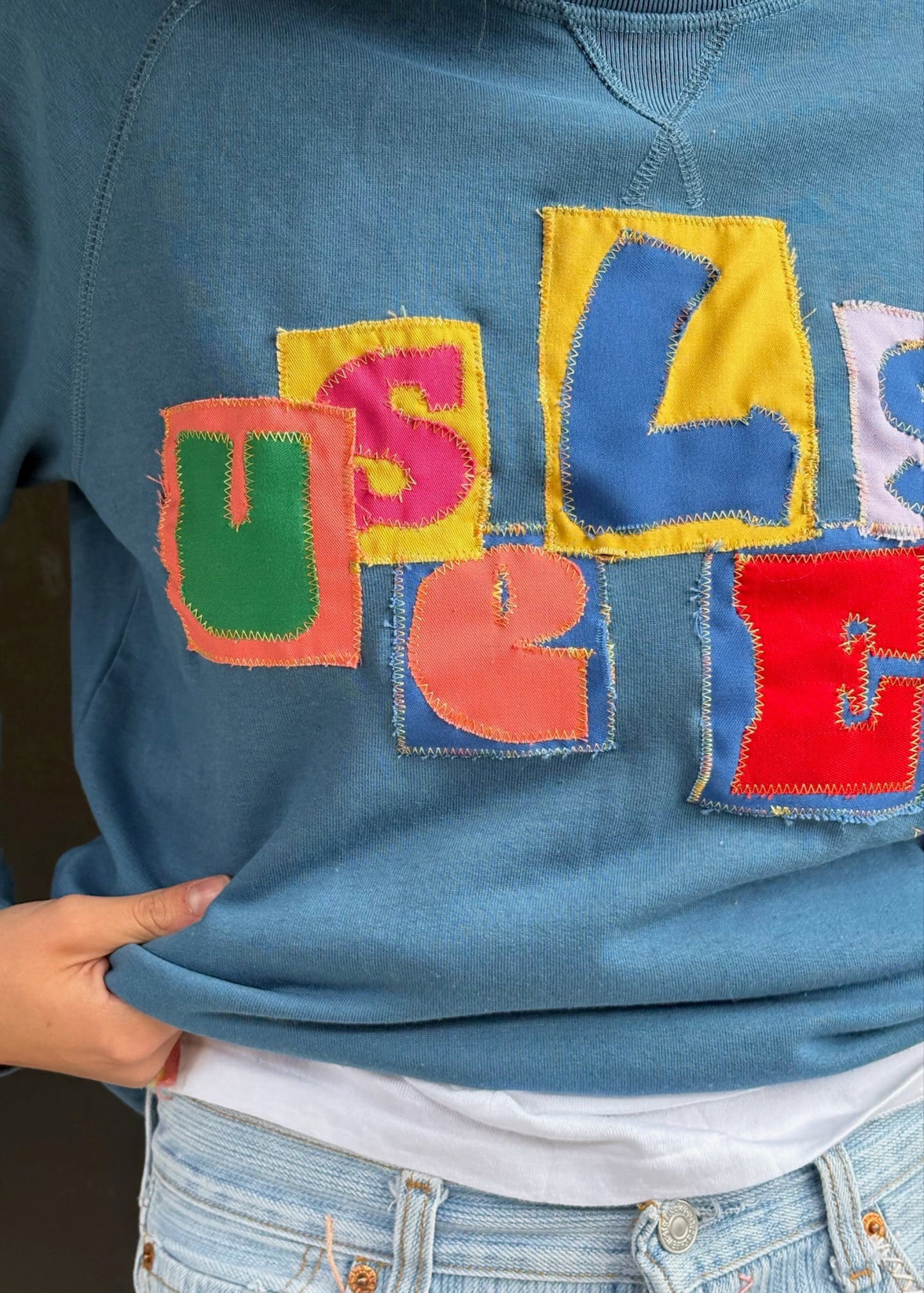 Blue Applique Sweatshirt