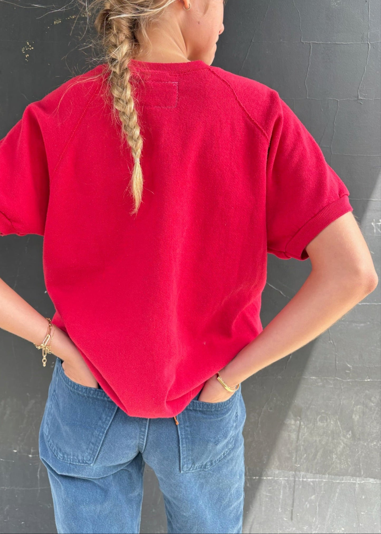 Red Embroidered Sweat