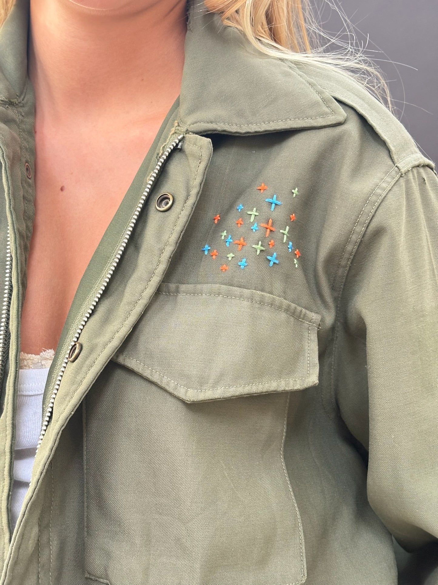 Army Jacket with Embroidery