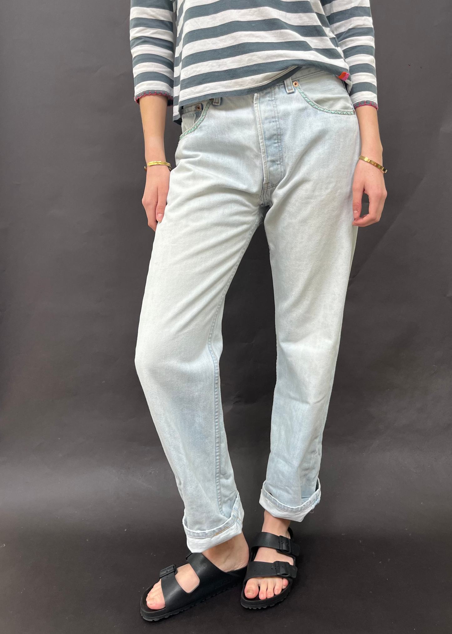 Levi's Zig Zag Stitching and Carpenter Strap