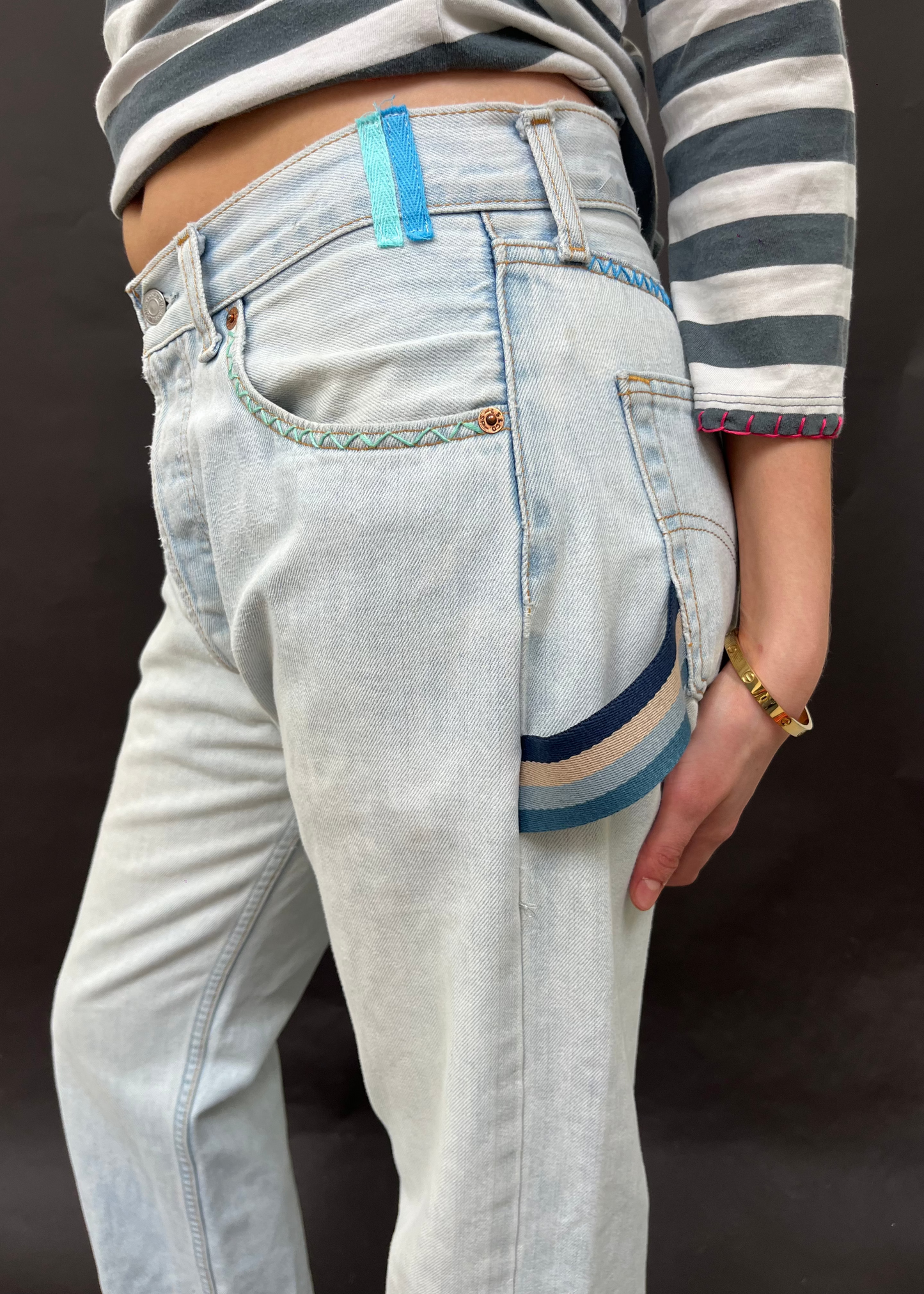 Levi's Zig Zag Stitching and Carpenter Strap