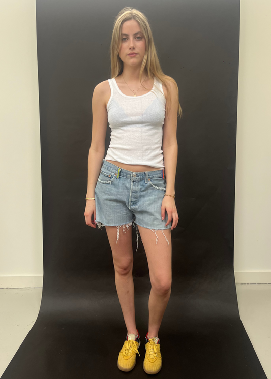 Zig Zag Levi's Cut Offs with Gingham Patch