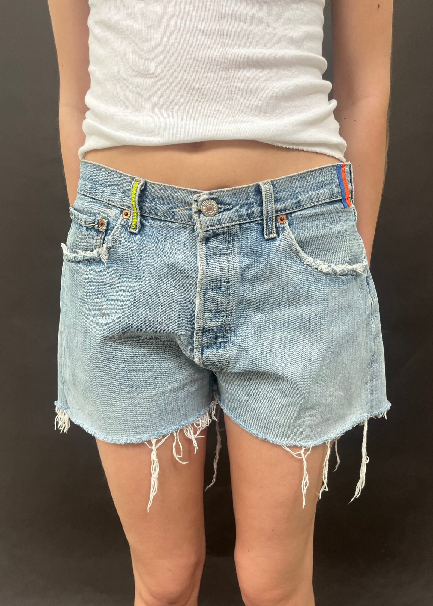 Zig Zag Levi's Cut Offs with Gingham Patch