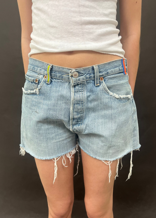 Zig Zag Levi's Cut Offs with Gingham Patch