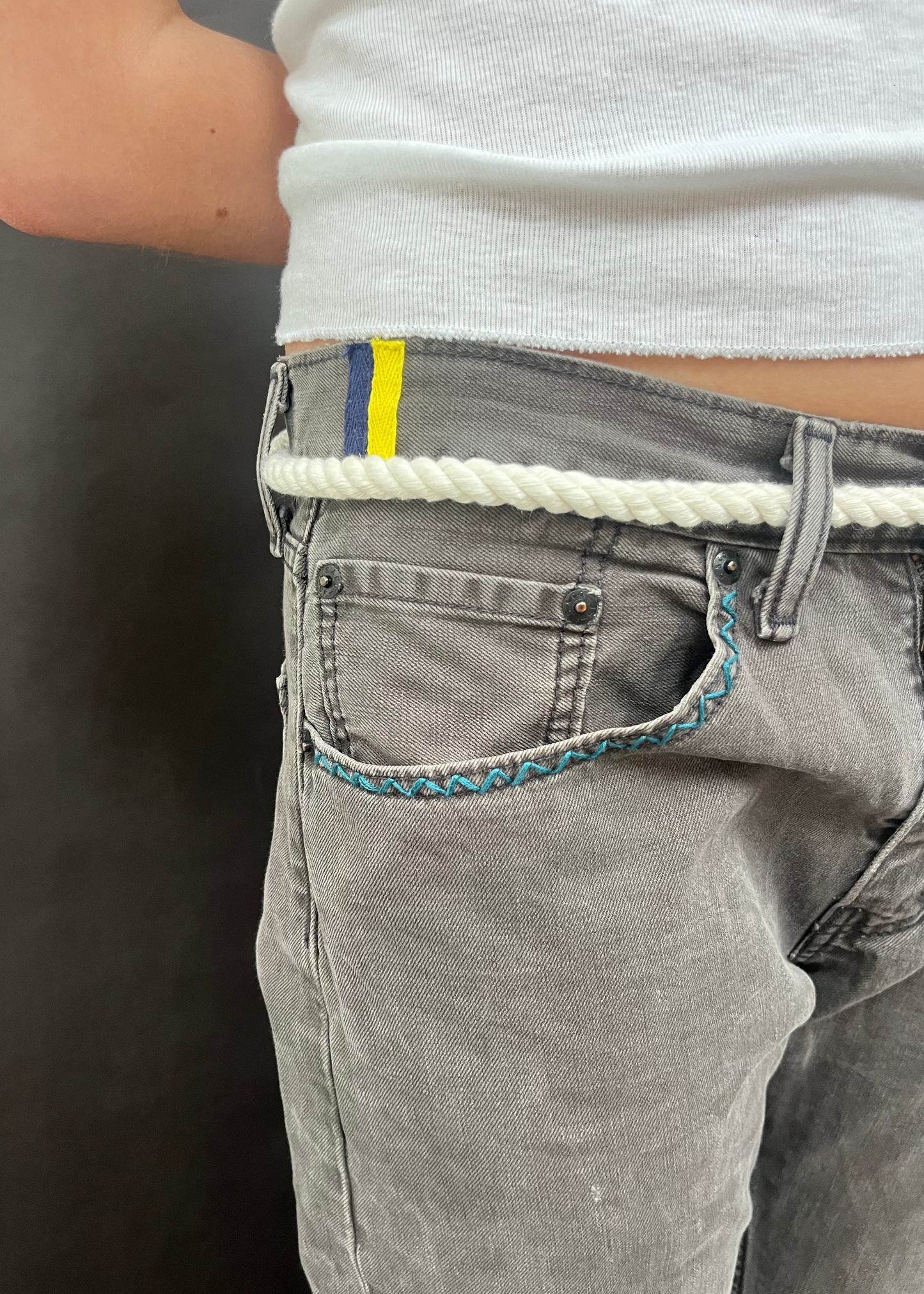 Levi's Zig Zag Stitching Washed Black