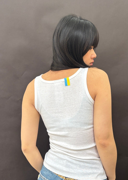 White Tank With Useless Appliqué