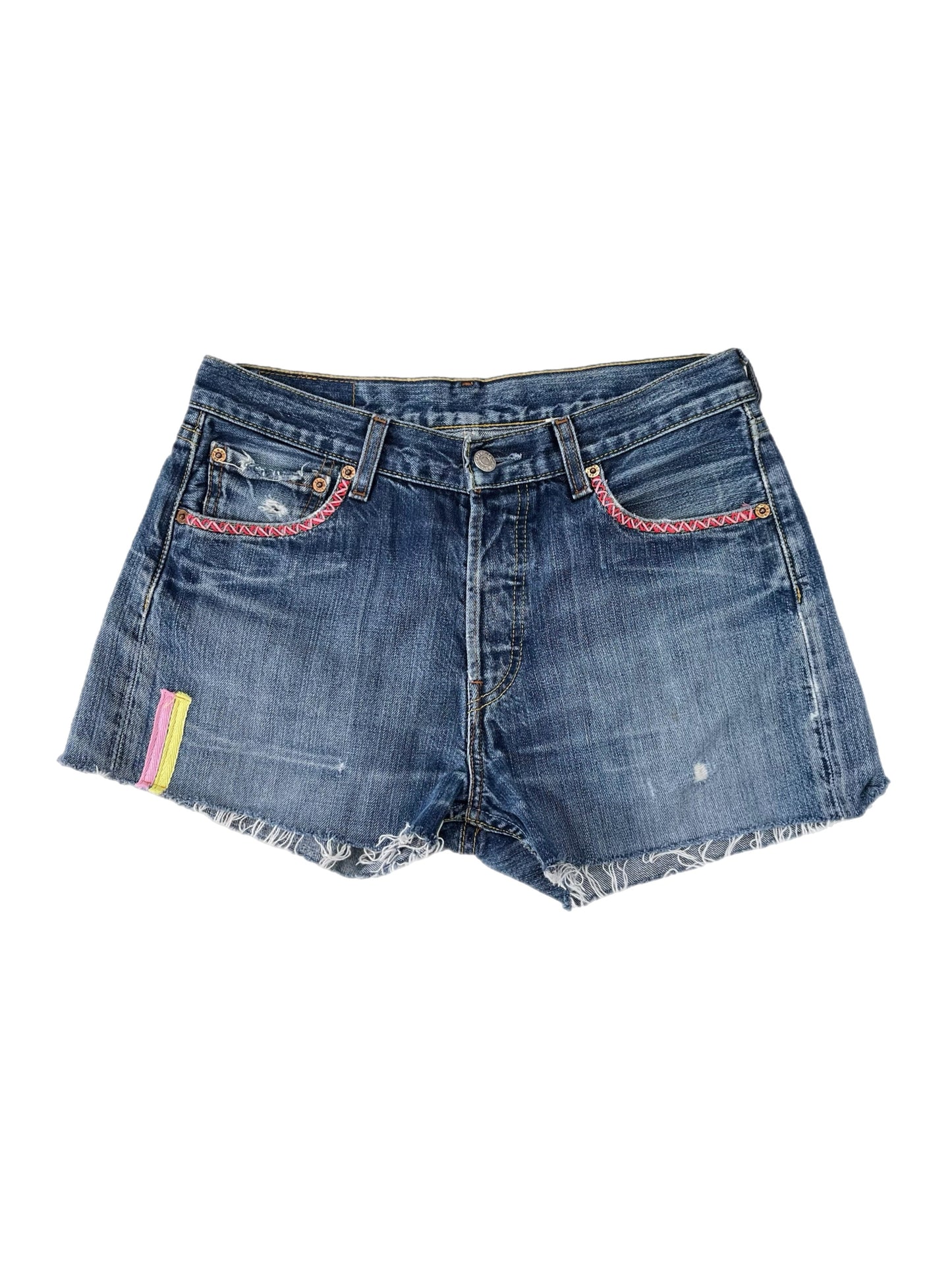 Levi's Cut-Offs with Pink and Yellow Tabs