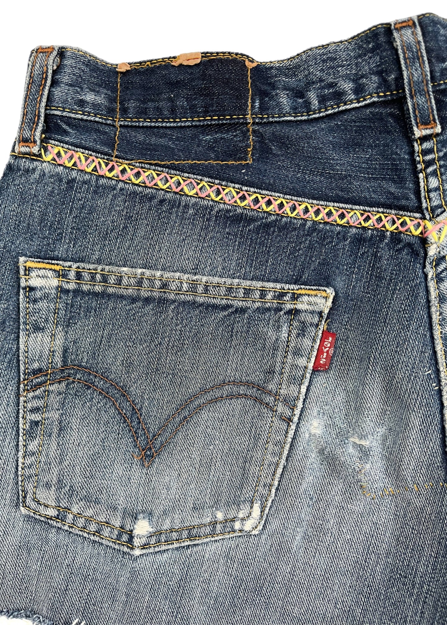 Levi's Cut-Offs with Pink and Yellow Tabs