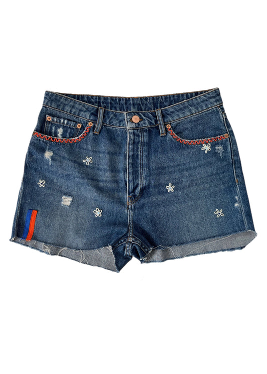 Levi's Cut-Offs with Embroidered Daisies
