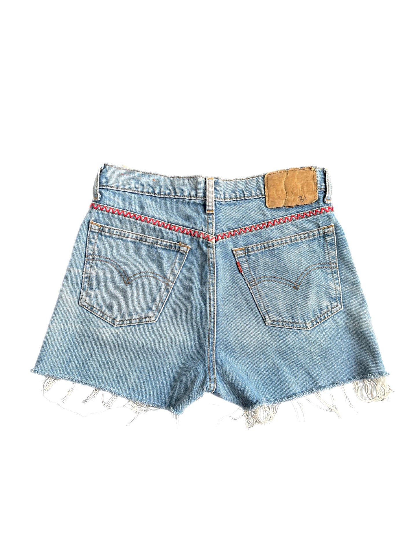 Levi's Cut-Offs With Embroidered Zig Zags