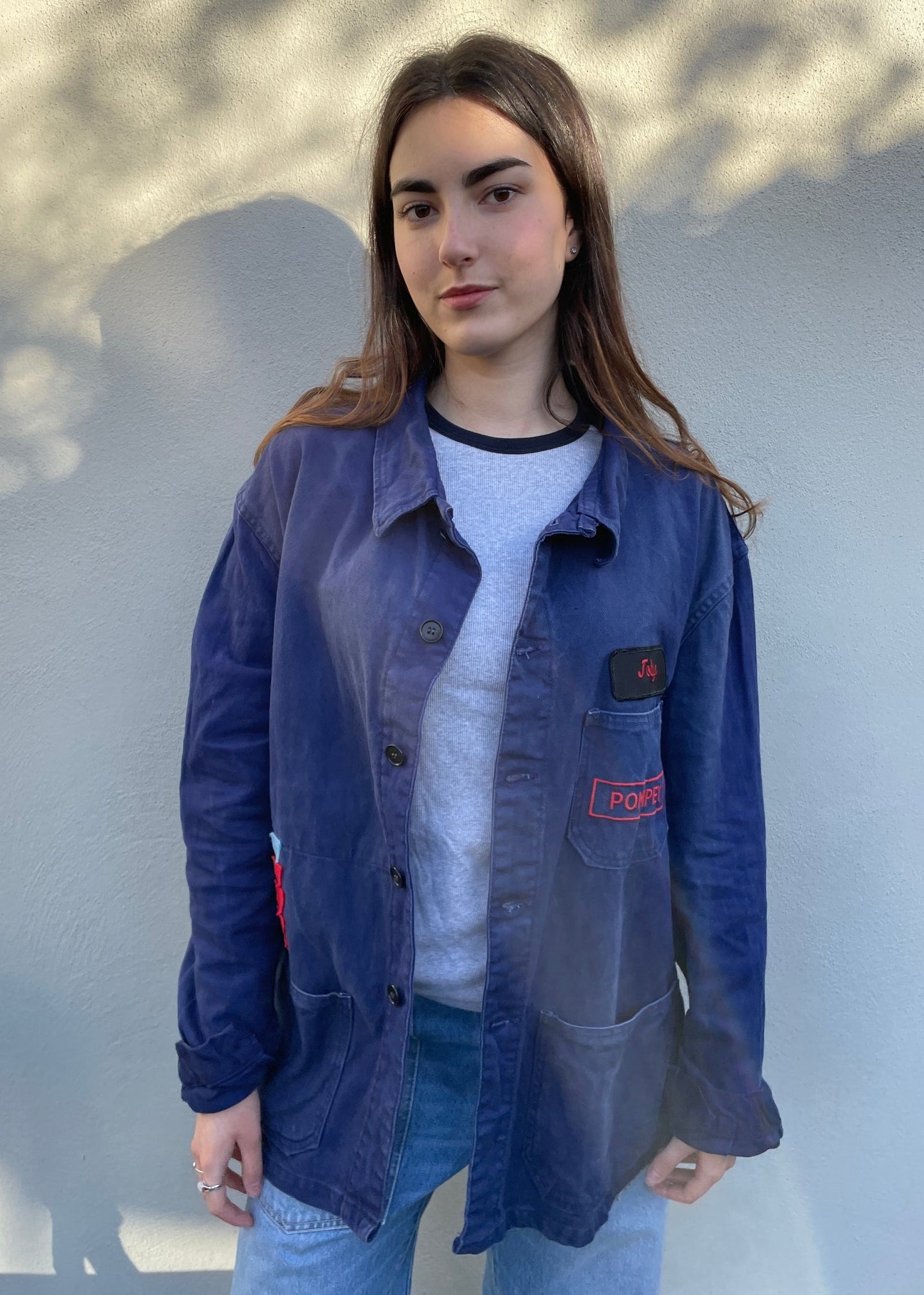 Blue Patched Worker Jacket