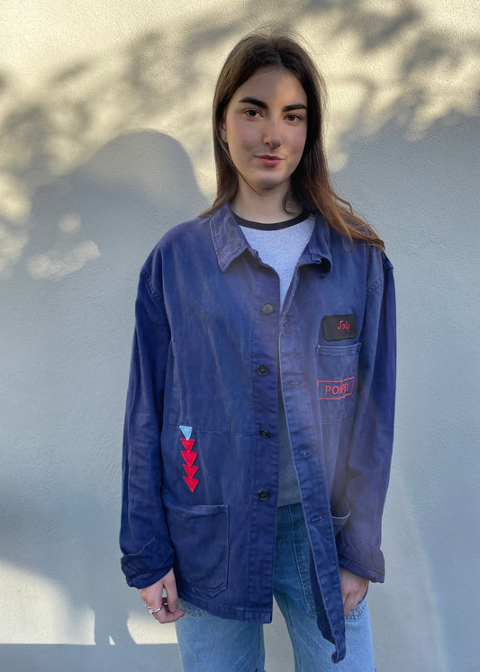 Blue Patched Worker Jacket