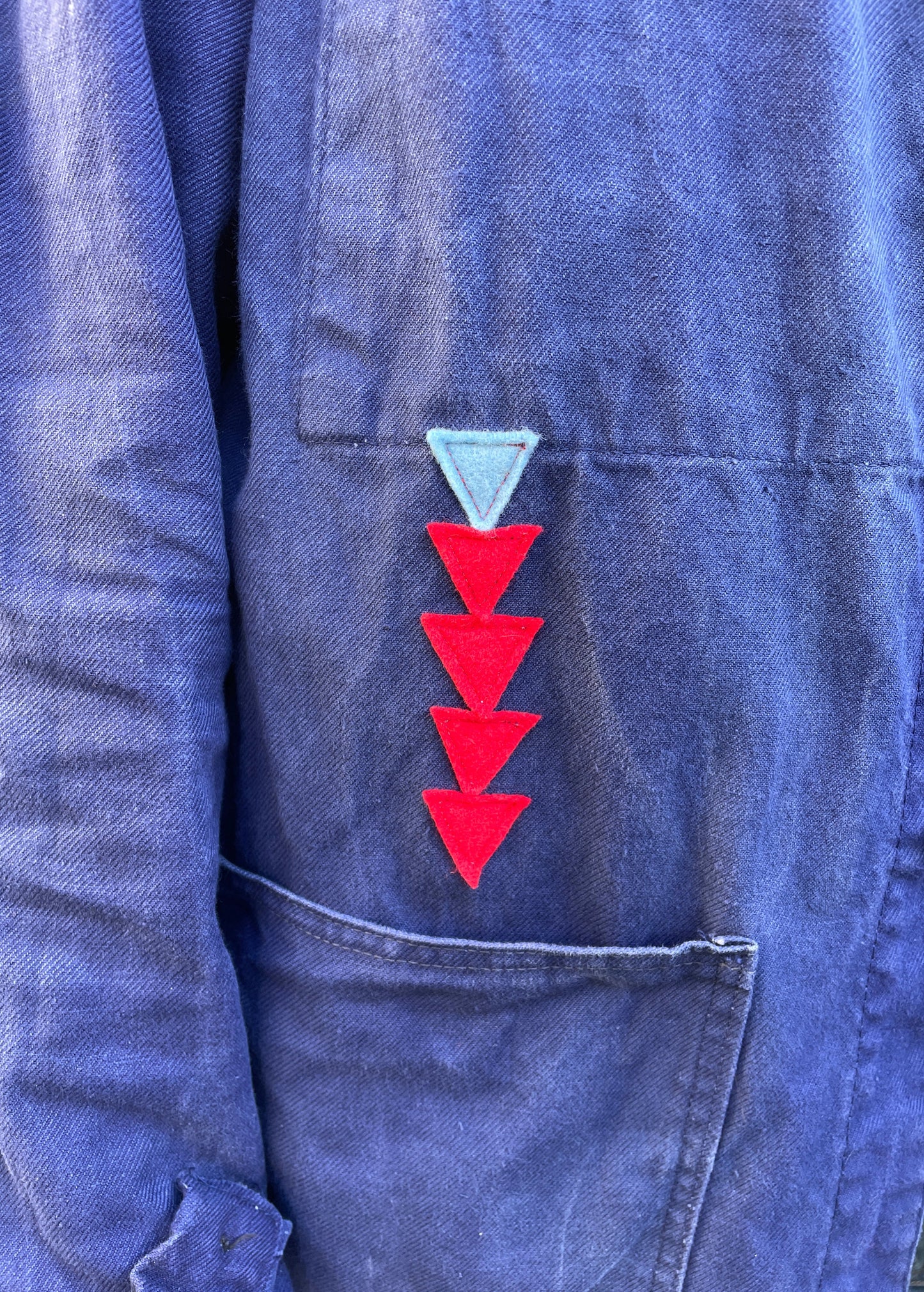Blue Patched Worker Jacket