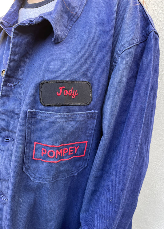 Blue Patched Worker Jacket