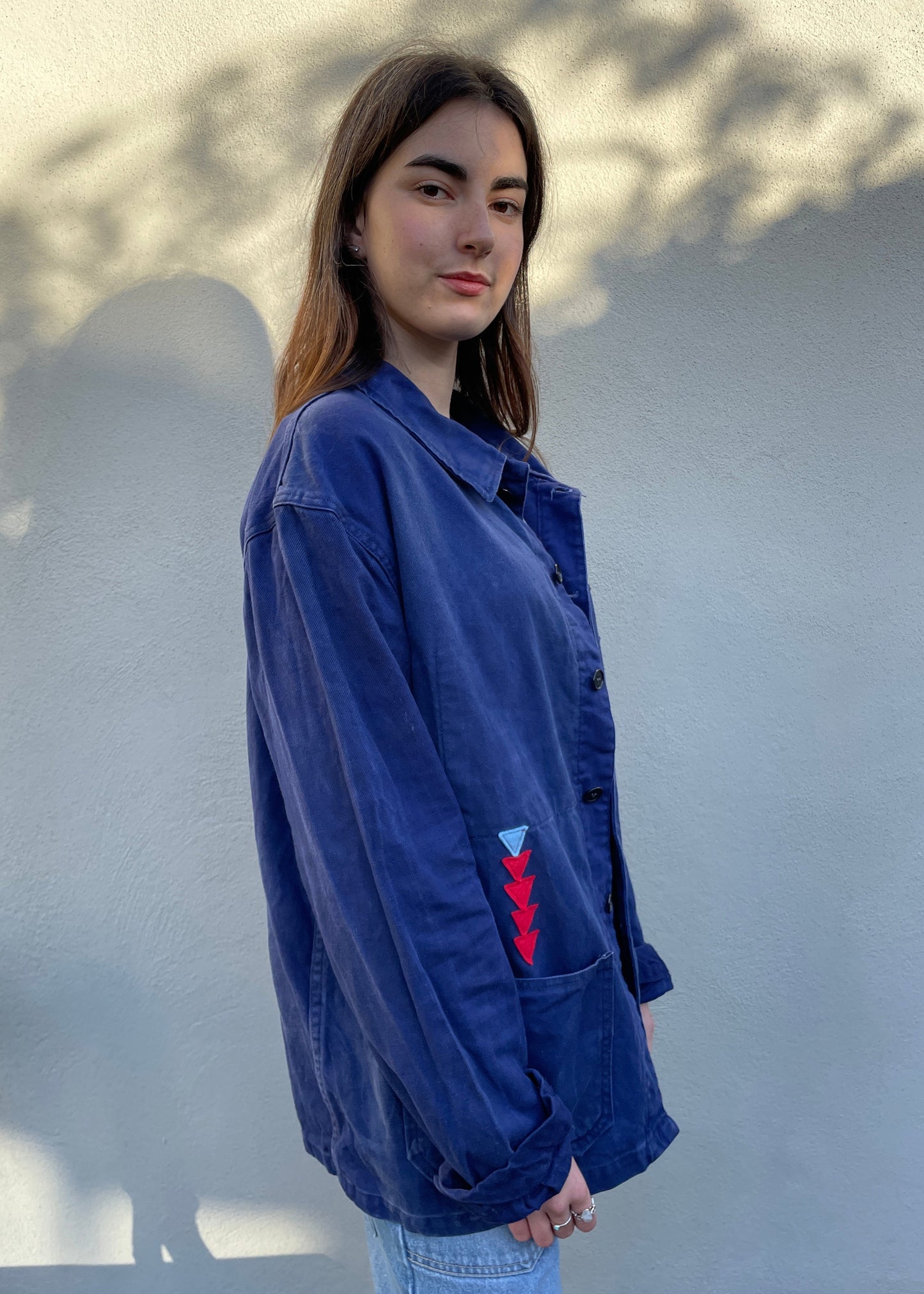 Blue Patched Worker Jacket