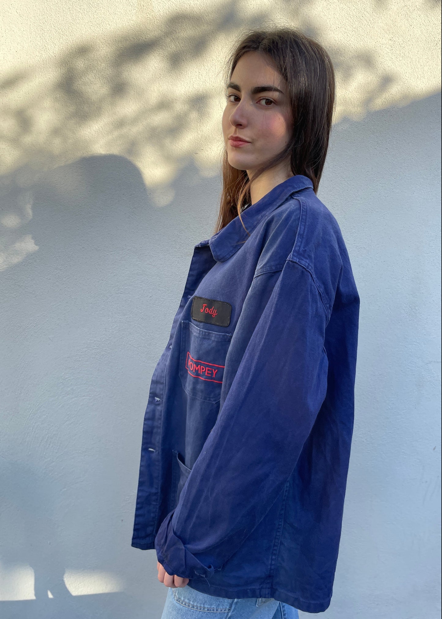 Blue Patched Worker Jacket