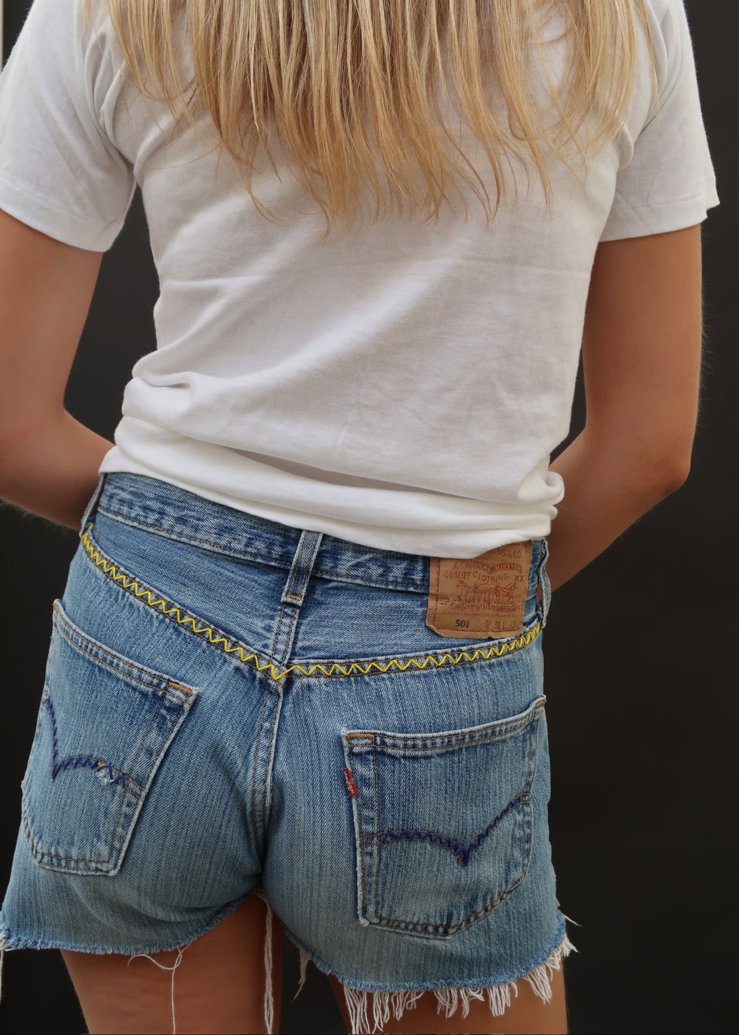 Levi's Cut-Offs Double Blue and Yellow Tabs