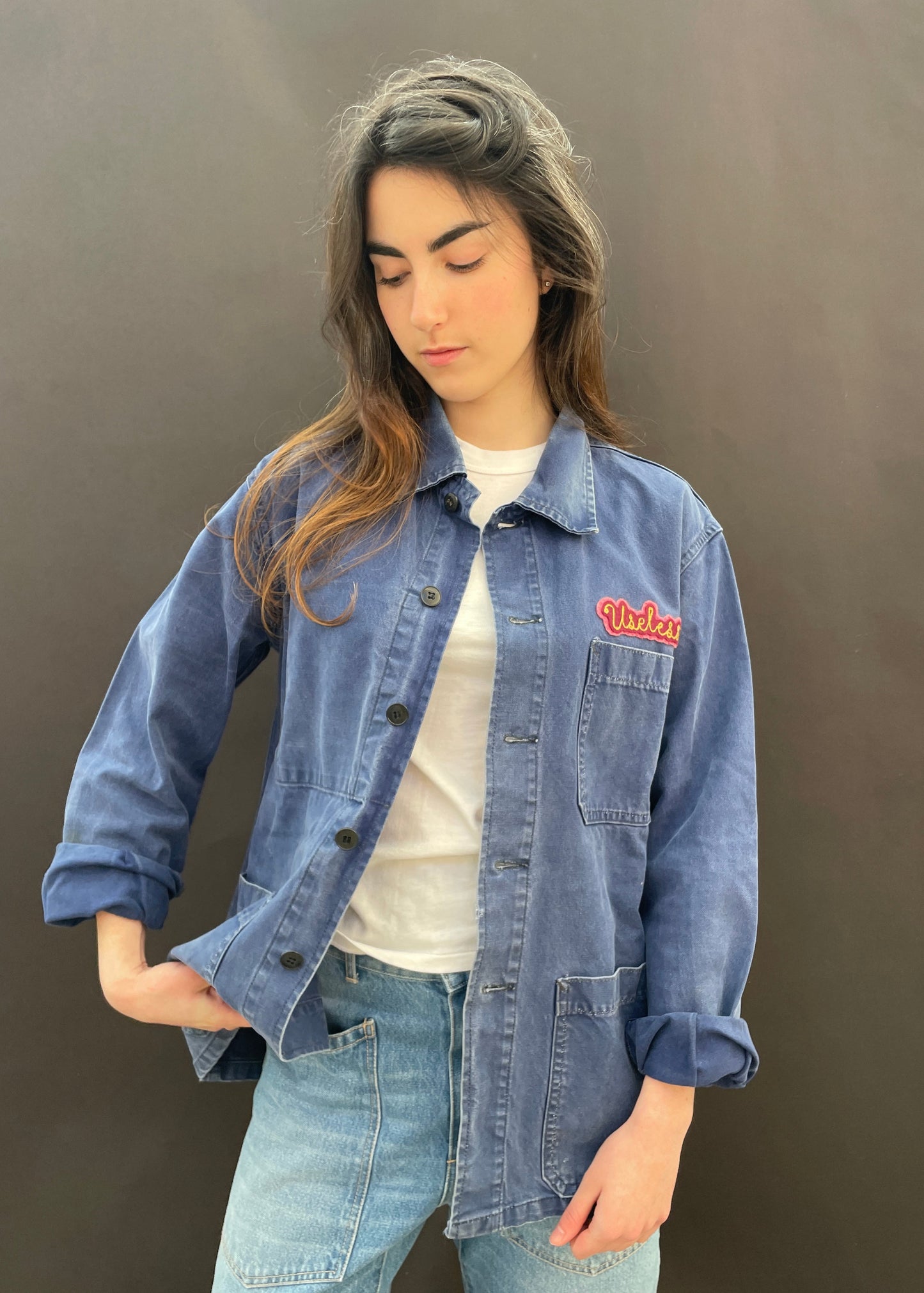 Upcycled Blue Work Wear Jacket