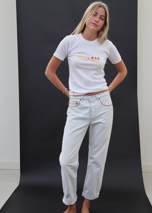 Pale Levis and Gingham Patch