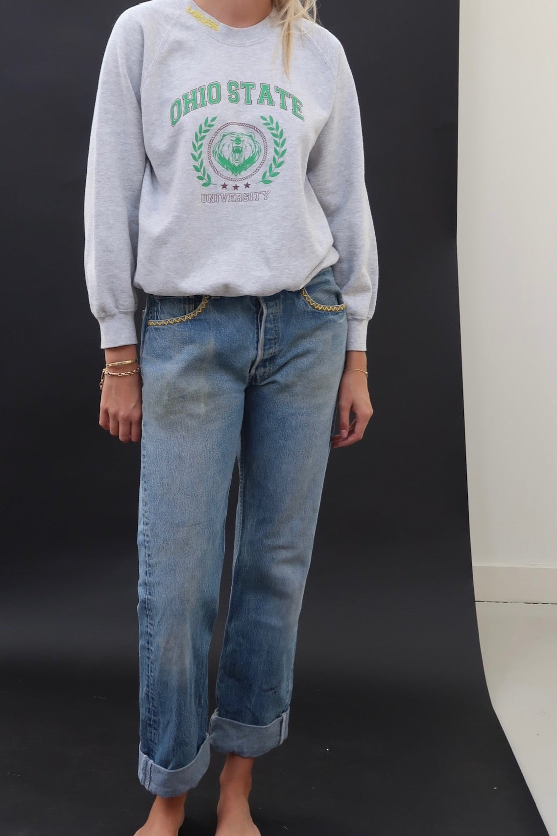 Vintage Levi's 501s with Zig Zag Embroidery