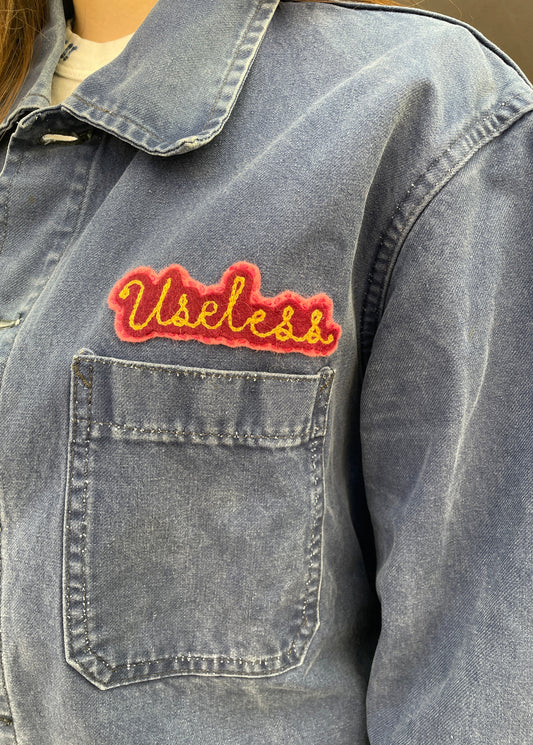 Upcycled Blue Work Wear Jacket