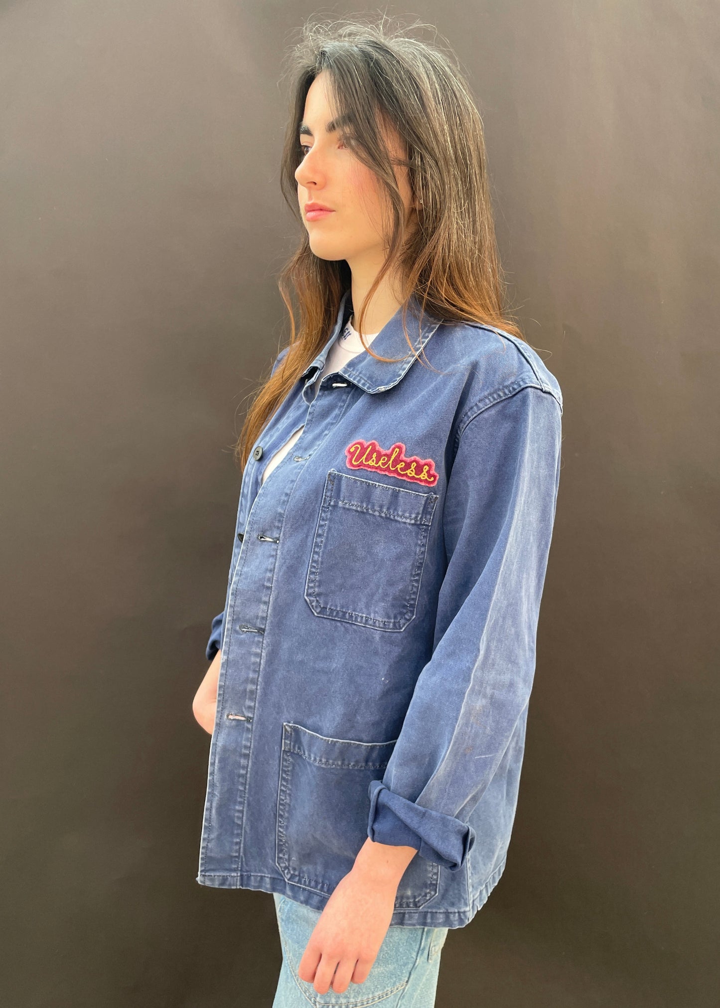 Upcycled Blue Work Wear Jacket