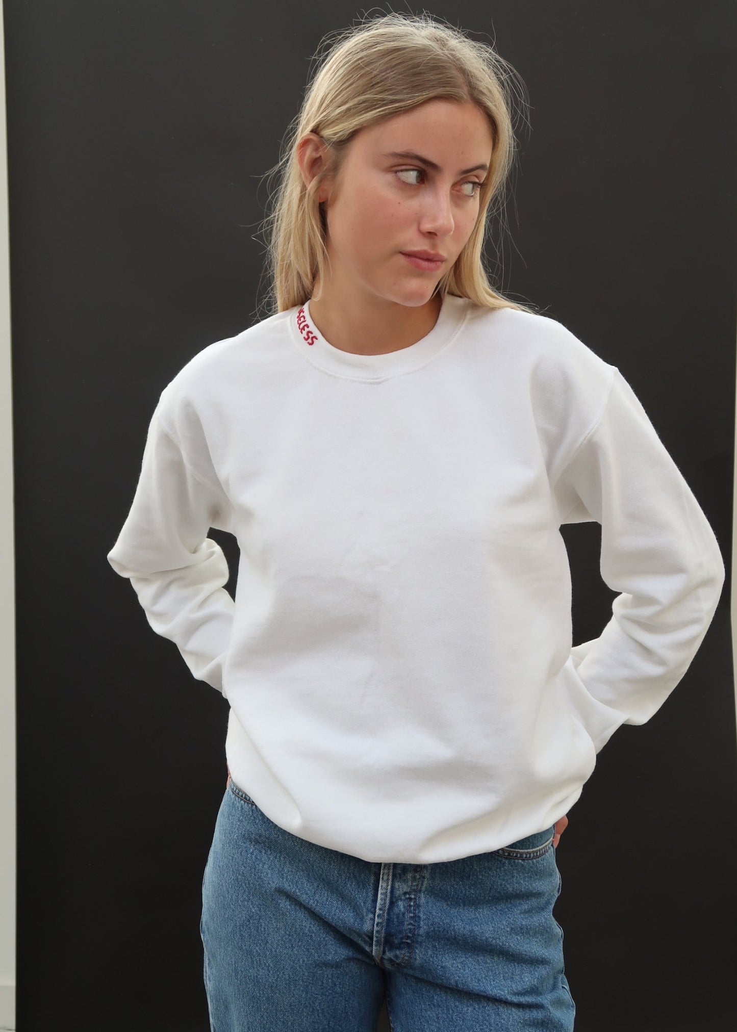 Vintage Long Sleeve White Sweatshirt