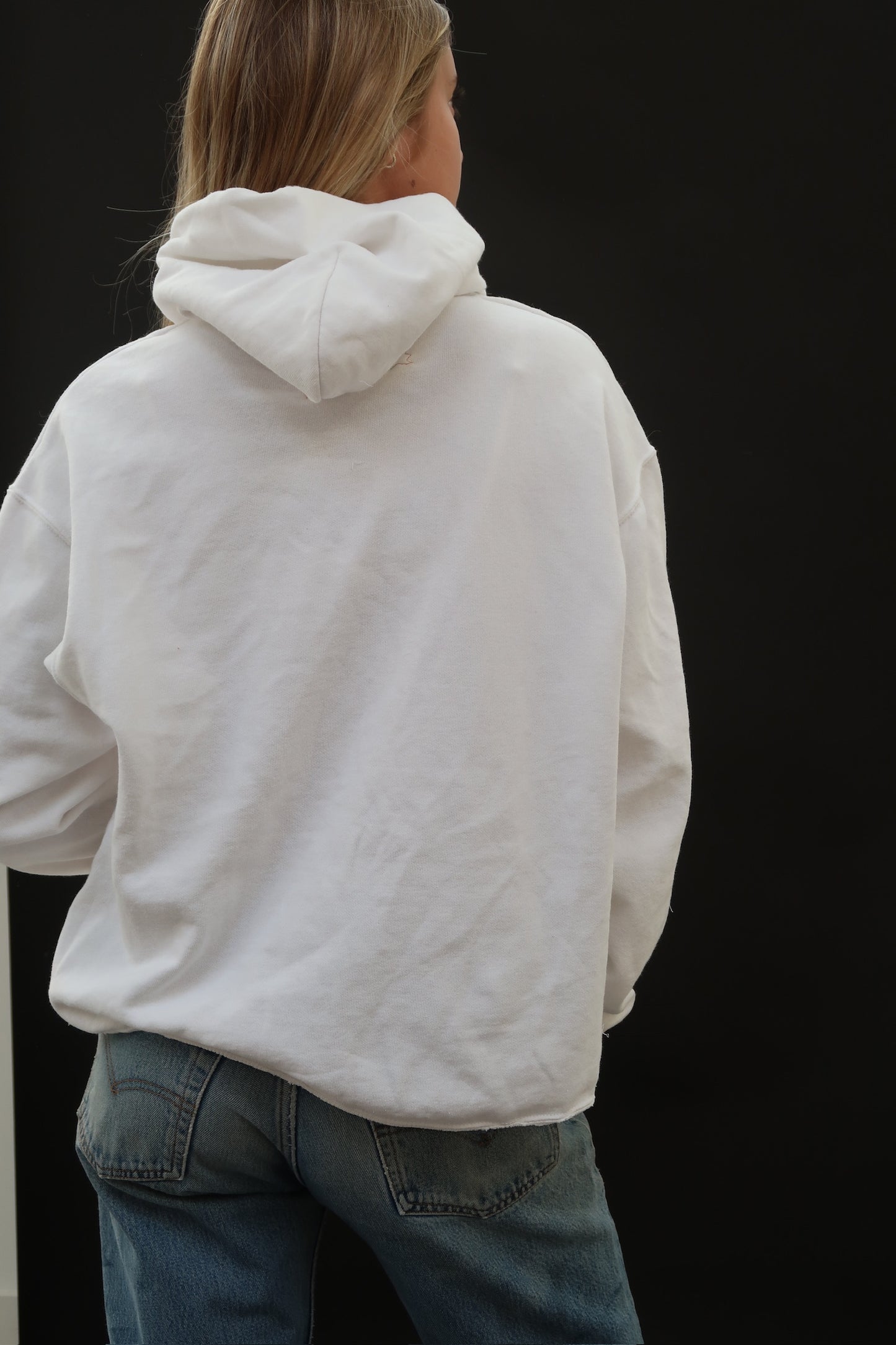 White Hoodie with Embroidery