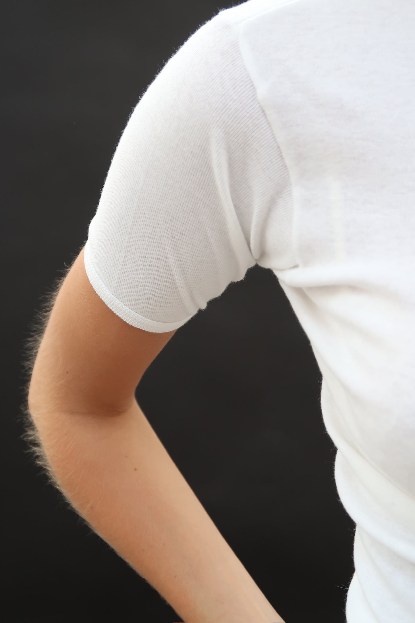 White T Shirt with Green Embroidery