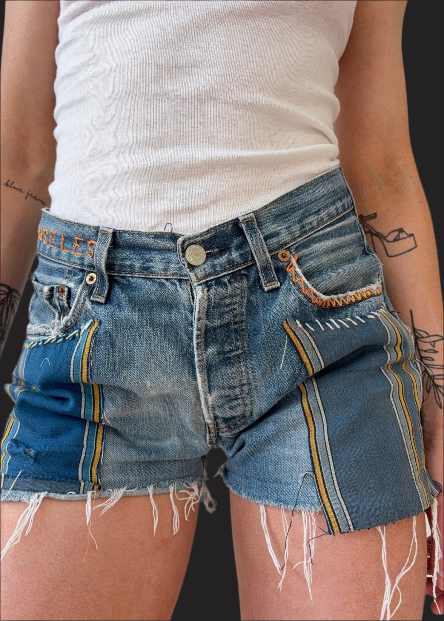Patched Levi's Cut-Offs
