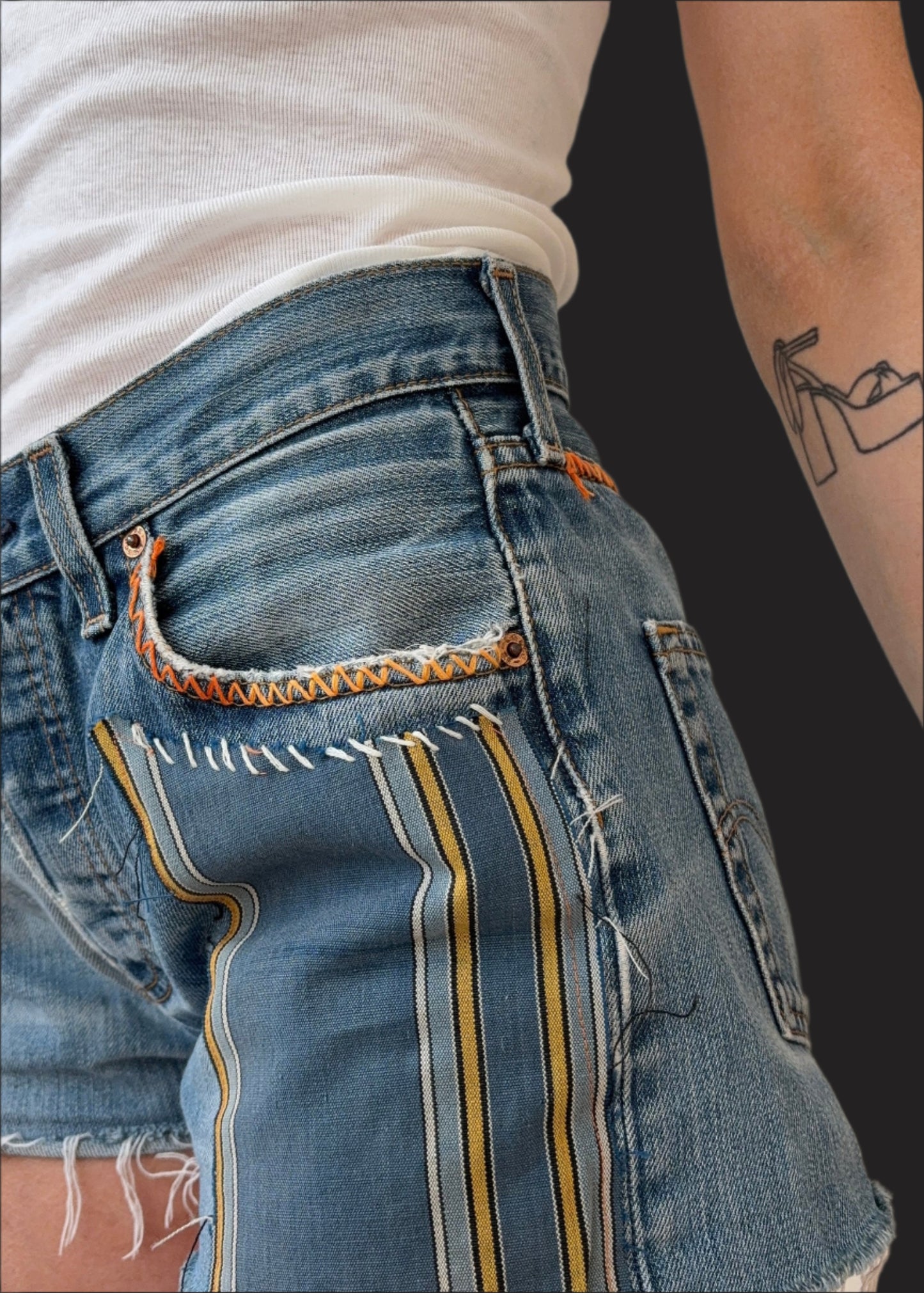 Patched Levi's Cut-Offs