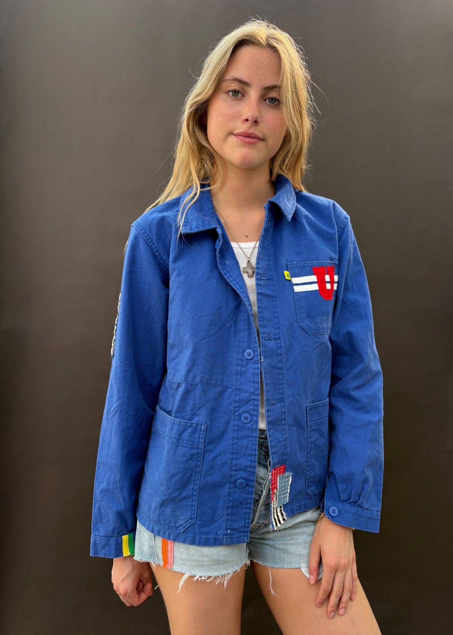 Blue Workwear Patched Jacket