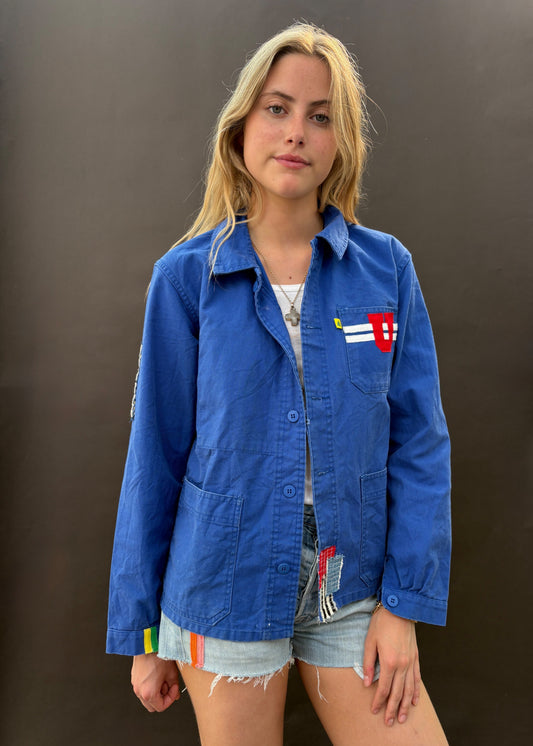 Blue Workwear Patched Jacket