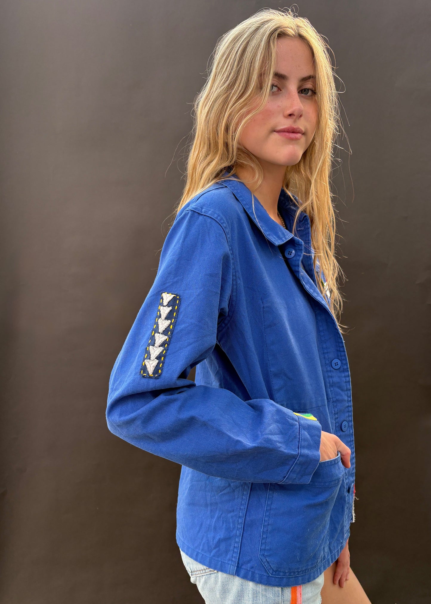 Blue Workwear Patched Jacket